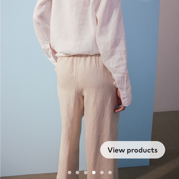 H&M Ankle-Length Linen Pants, Size XS - Picture 5 of 6
